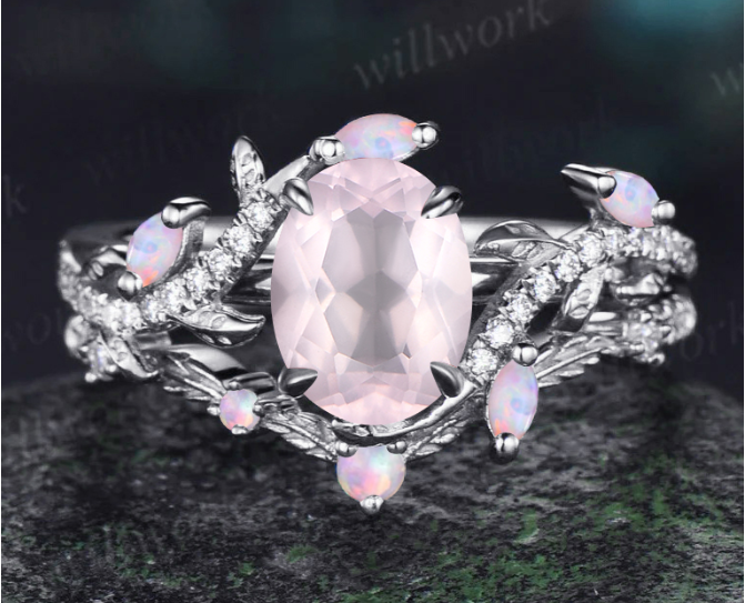 Custom order for Ricardo Tovar(2pc ring set, 10k white gold, ring size 5)