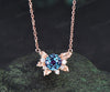 Nature inspired round alexandrite leaf pendant necklace color change gemstone moissanite pendant June birthstone gifts