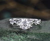 READY TO SHIP: Round Moissanite Engagement Ring -- 10K Yellow Gold -- Ring Size: 7 US