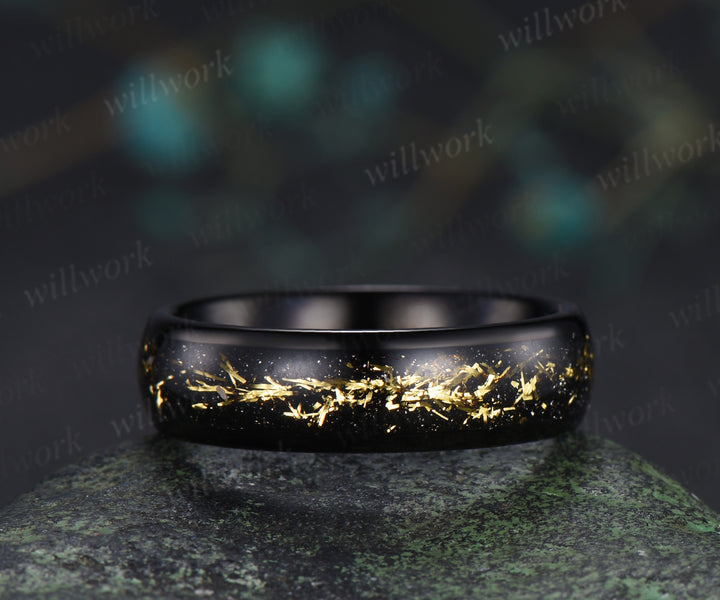 Pear Citrine Seven Stone Engagement Ring & Bold Tungsten Men Wedding Band Couple Rings