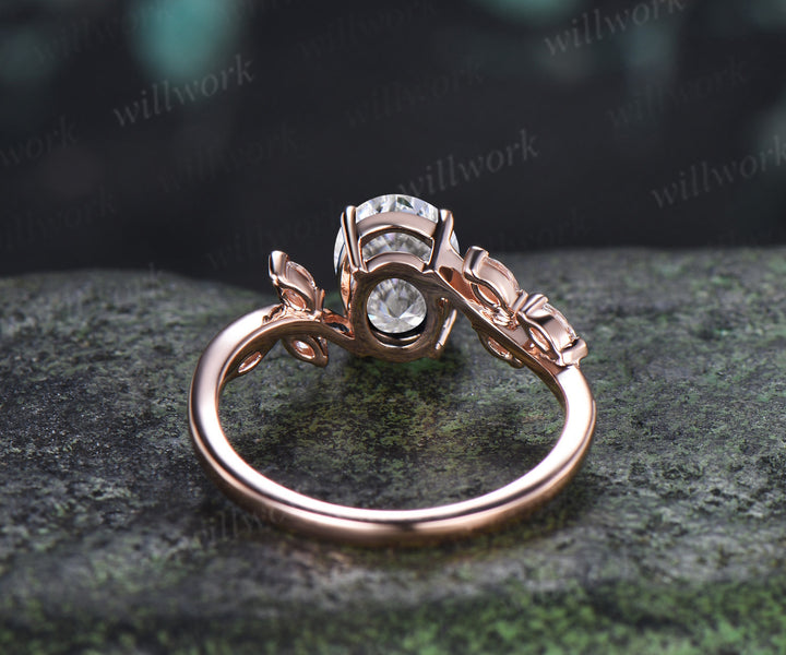 Oval Cut Lab Grown Diamond Engagement Ring Marquise Diamond Seven Stone Bypass Cluster Ring Unique Bridal Ring