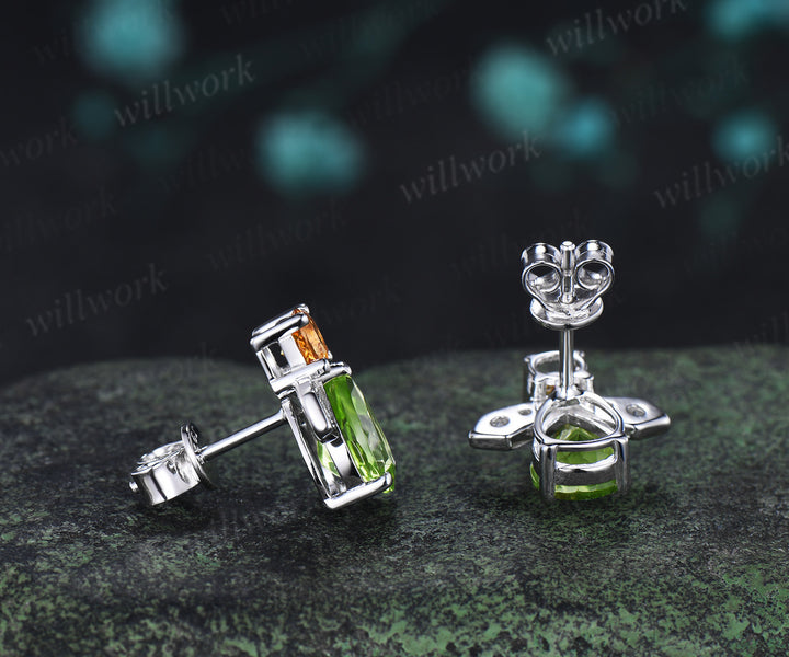 Pear cut peridot citrine earrings necklace firefly inspired peridot & citrine jewelry set