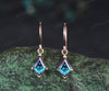 Kite cut alexandrite drop earrings solitaire minimalist earring hooks June birthstone jewelry gifts