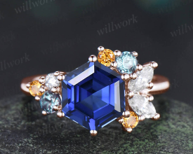 Custom order for Sessali Hollis(2pc ring set, 10k white gold, ring size 7.5)