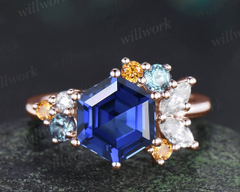 Custom order for Sessali Hollis(2pc ring set, 10k white gold, ring size 7.5)