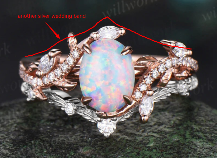 Custom order for Tina michelle Phillips(3pc ring set, 10k rose gold-sterling silver, ring size 9)