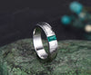 Unique Mens Emerald  Wedding Band Baguette Cut Green Gemstone Band 5mm Solid Gold Ring Mens Hammered Stacking Matching Band Retro Vintage Ring Gift