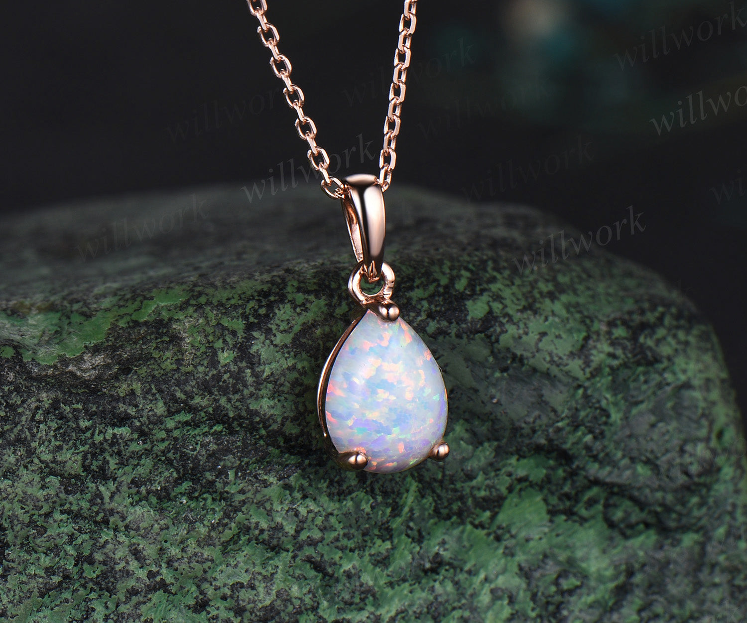 Blue Opal Necklace, 14K Gold Plated Pendant, 925 Sterling Silver Necklace, Round Opal Pendant, Opal Jewelry, Small Necklace, cheapest Fashion Jewelry