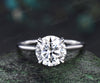 3ct round cut moissanite engagement ring hidden halo diamond promise ring women 14k white gold