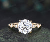 2ct round cut moissanite engagement ring classic 4 prongs moissanite five stone promise ring solid 14k yellow gold diamond ring gifts for women
