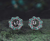 Marquise Emerald Moissanite Wreath Earrings Stud Ruby Earrings Christmas Gift For Her