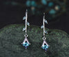 Kite Cut Alexandrite Drop Earrings whtie gold leaf marquise cut Alexandrite Dangle Earrings women