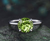 3ct round peridot engagement ring hidden halo diamond wedding ring women 14k white gold