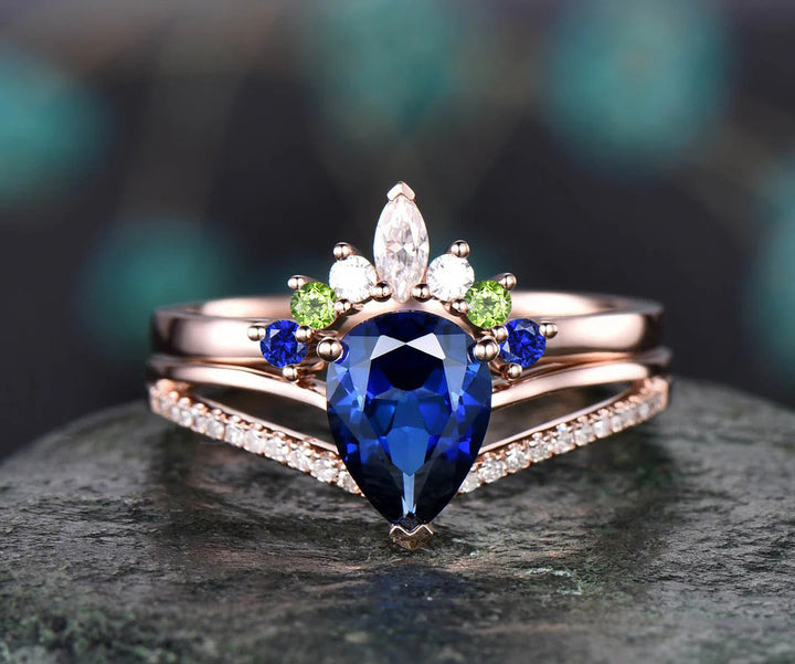 Custom order for Seth Myhre(2pc ring set, 14k rose gold, ring size not provided)