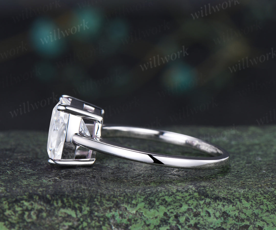 9mm cushion cut moissanite engagement ring classic solitare 4 prong wedding ring for women