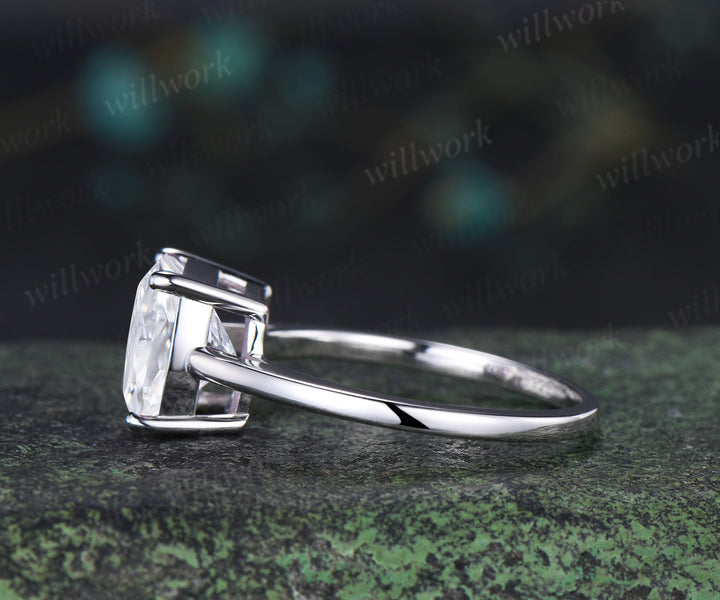 9mm cushion cut moissanite engagement ring classic solitare 4 prong wedding ring for women