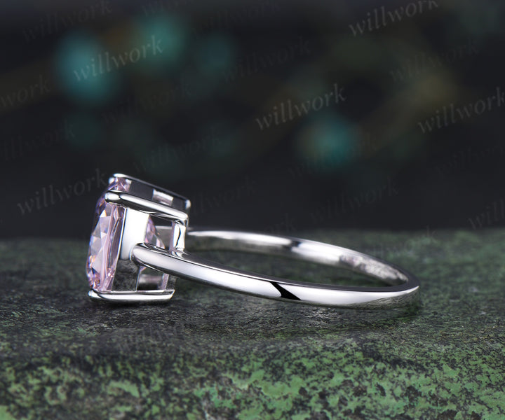 9mm cushion pink cubic zirconia engagement ring solitare wedding ring for women jewelry gifts for her