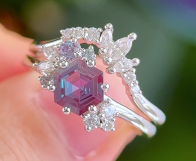 Custom order for Sessali Hollis(2pc ring set, 10k white gold, ring size 7.5)