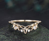 Celtic knot moon diamond wedding band 14k yellow gold twisted rope wrapping bezel stacking bridal ring women
