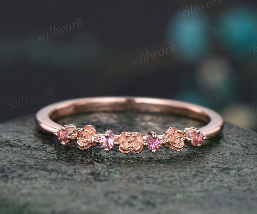 Flower Diamond Engagement Ring Snowflake Cluster Floral Dainty Ring Rose  Gold Unique Twig Wedding Band Mini Anniversary Gift Promise Women 