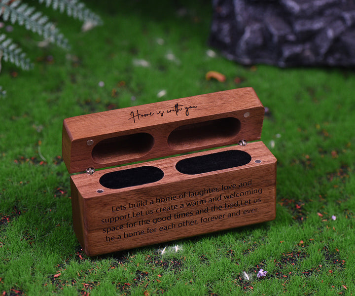 Customizable Wooden Jewelry Box with Engraved Heartfelt Message