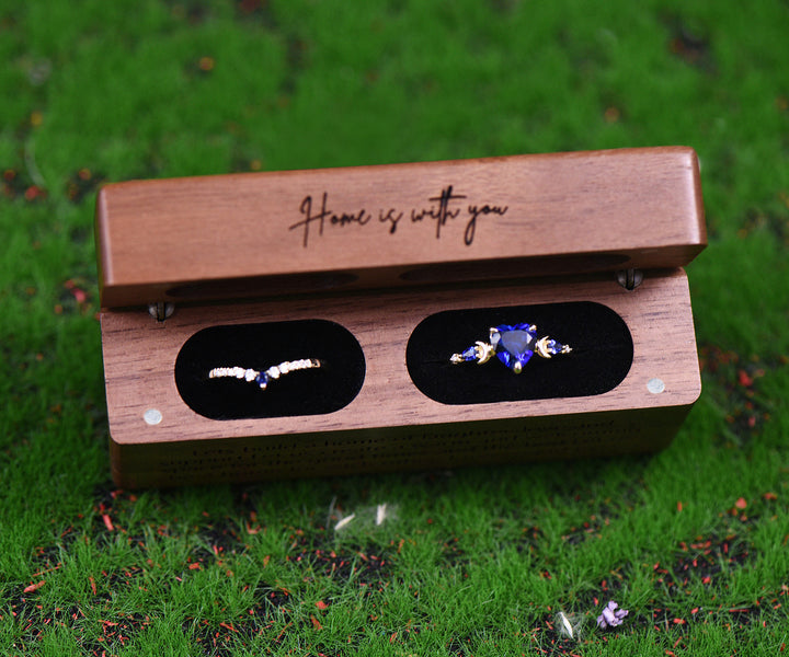 Customizable Wooden Jewelry Box with Engraved Heartfelt Message