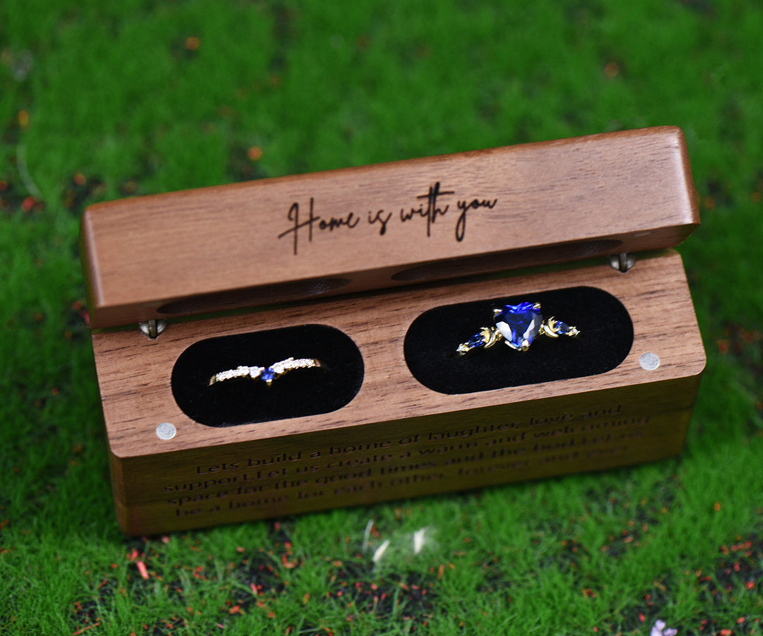 Customizable Wooden Jewelry Box with Engraved Heartfelt Message