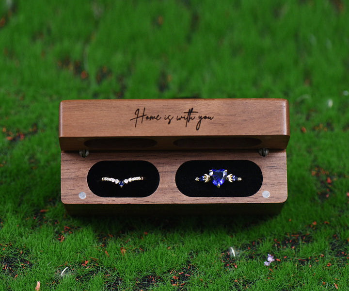 Customizable Wooden Jewelry Box with Engraved Heartfelt Message