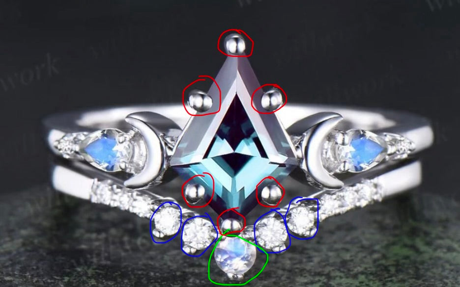 Custom order for Jaren Guthery(2pc ring set, 10k white gold, ring size 7)