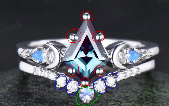 Custom order for Jaren Guthery(2pc ring set, 10k white gold, ring size 7)