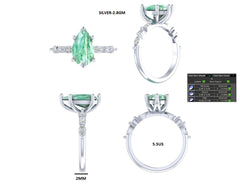 Custom order for Heather Casey(1pc engagement ring, 925 sterling silver, ring size 8.5)