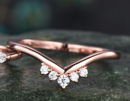 Coffin shaped Alexandrite ring unique engagement ring rose gold marquise cut diamond ring for women stacking promise wedding ring set gifts