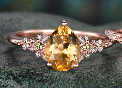 Vintage citrine engagement ring hotsell