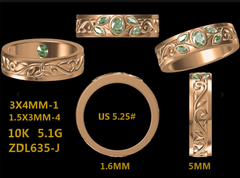 Custom order for Orange Fish(1pc wedding band, silver rose gold plated,  ring size 5.25)