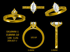 Custom order for Katie Curnutt(1pc engagement ring, 18k yellow gold, ring size 5)