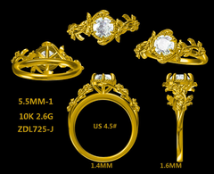 Custom Order for Aidan R.(1pc engagement ring, 10k yellow gold, ring size 4.5)