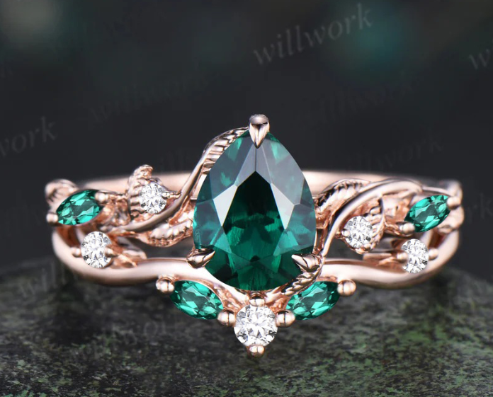 Custom order for John Nelson(2pc ring set, 10k white gold, ring size  7)
