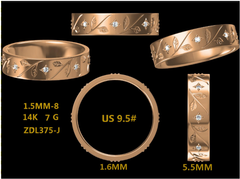 Custom Order for Kayla Warner(1pc men's wedding band, 14k rose gold, ring size 9.5)