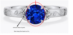 Custom order for Mic Gri(1pc engagement ring, 925 sterling silver, ring size 8)