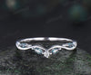 Curved alexandrite diamond wedding band women solid 14k white matching stacking five stone anniversary gift