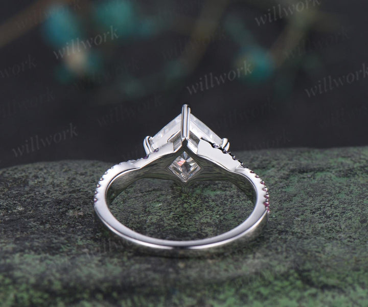 Princess cut IGI lab grown diamond engagement ring white gold vintage moissanite ring infinity ruby amethyst ring women  jewelry