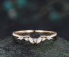 Cluster marquise cut moissanite diamond wedding band 14k yellow gold stacking bridal ring women gift