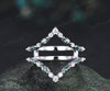 Marquise moss agate diamond wedding band enhancer wraps white gold Double V curved stacking band band bridal ring women