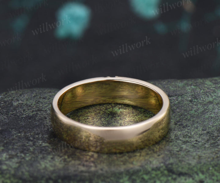 Unique black opal amethyst mens wedding band 14k yellow gold moissanite men handsome man rings matching band anniversary gift
