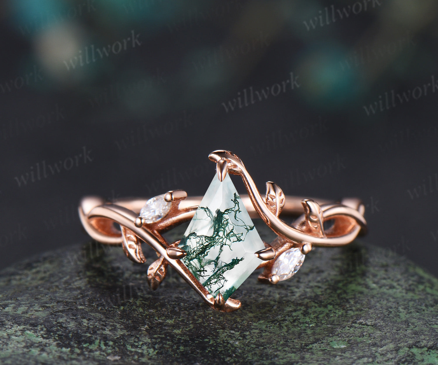 Kite/Heart/Princess/Coffin/Hexagon Cut Nature Inspired Twig