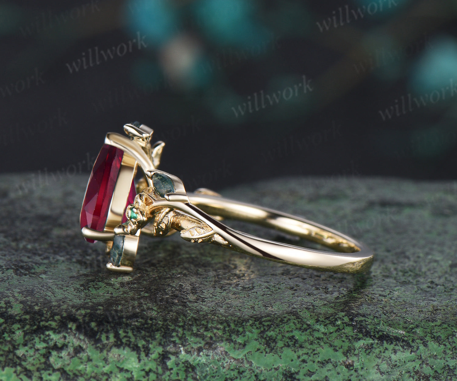 Red Rutilated Quartz and Garnet on 14 offers karat gold.