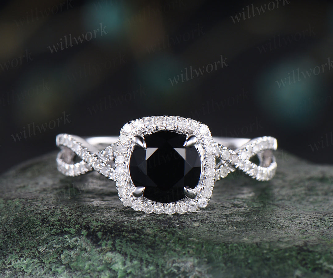Black onyx and diamond ring Clearance