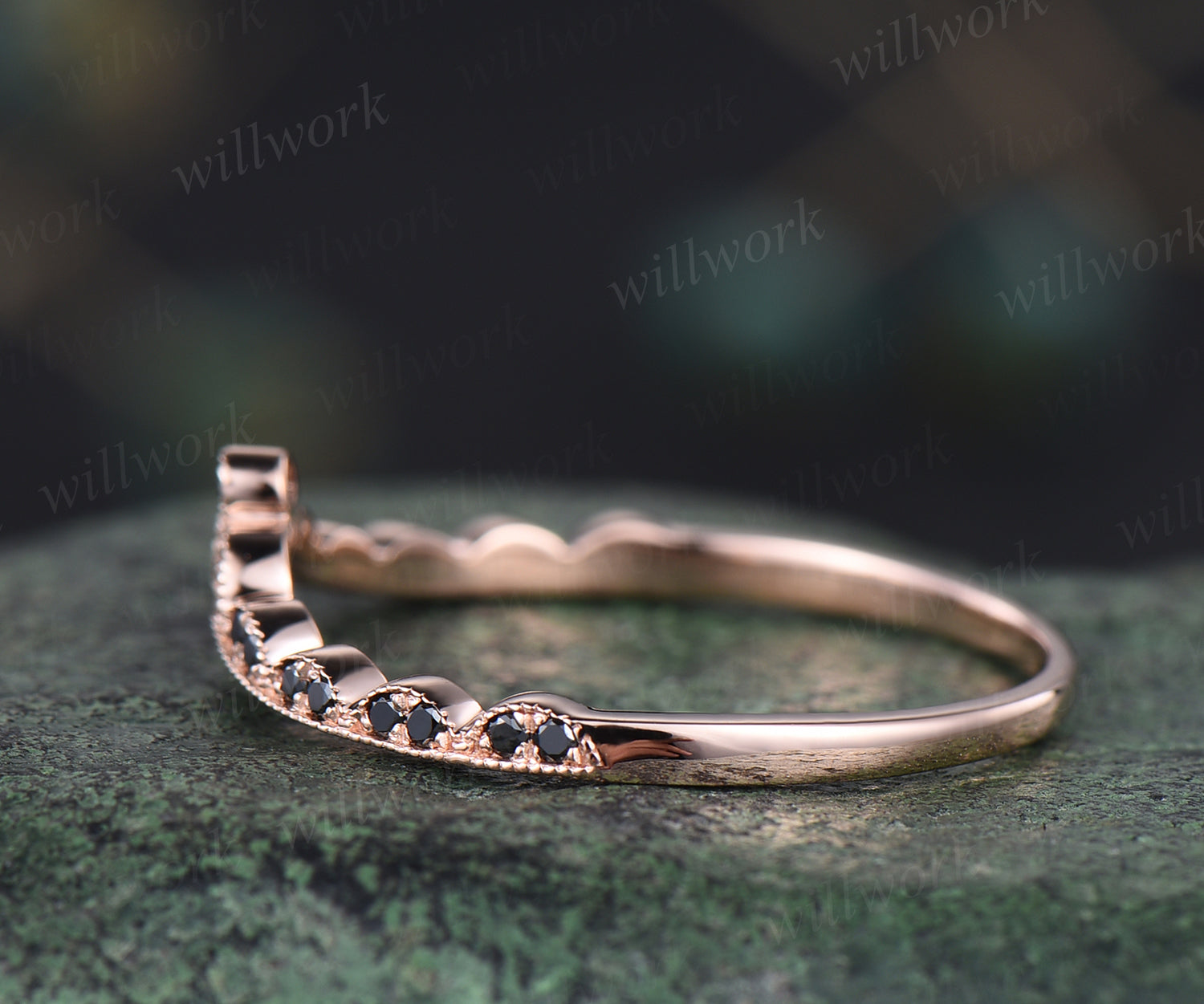 Dainty black deals diamond ring