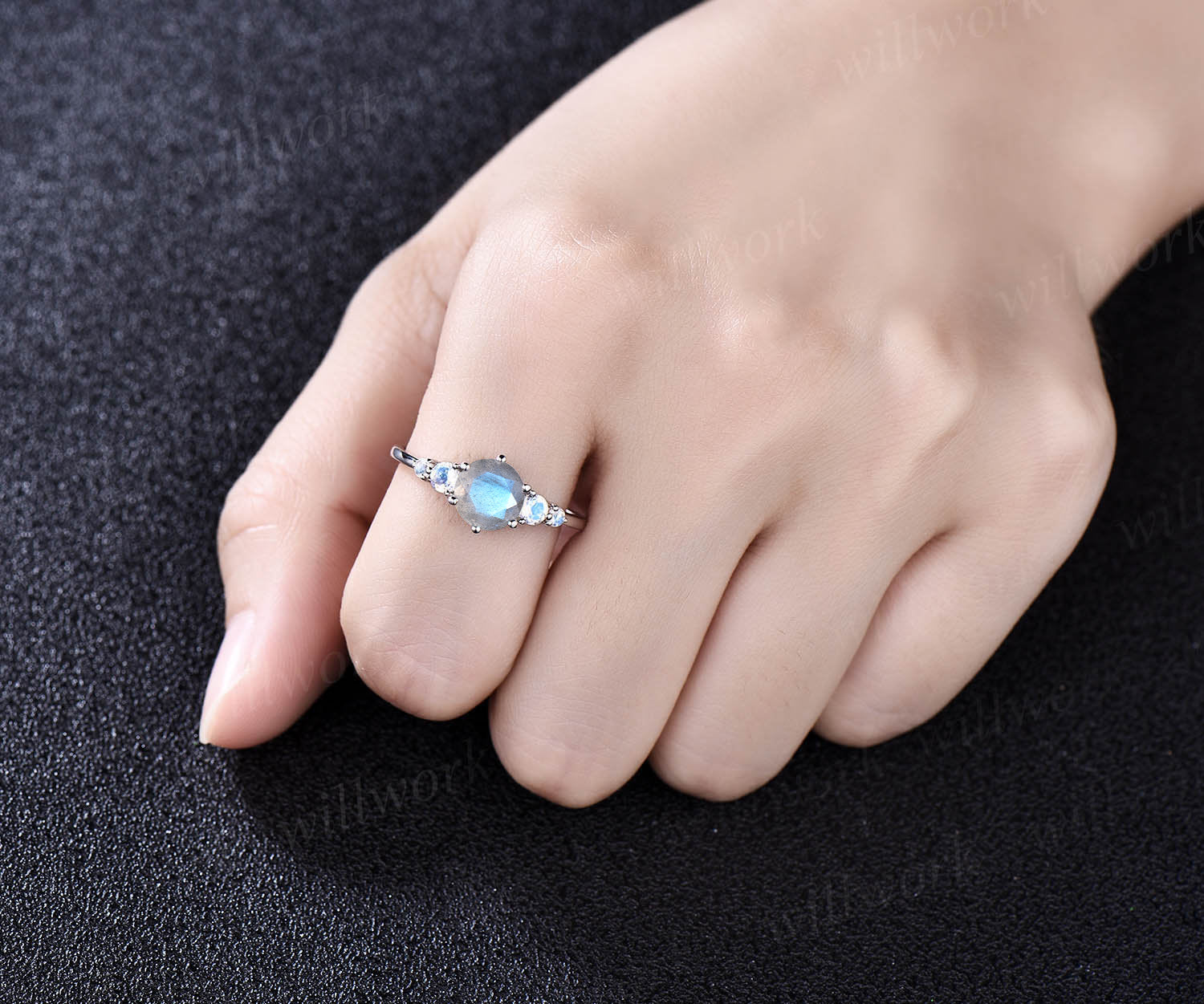 Amazon.com: Blue Moonstone Ring “Jill” | Moonstone Engagement ring | Moonstone  Jewelry | Ring for women | Vintage ring | Antique Ring | Flower Ring :  Handmade Products