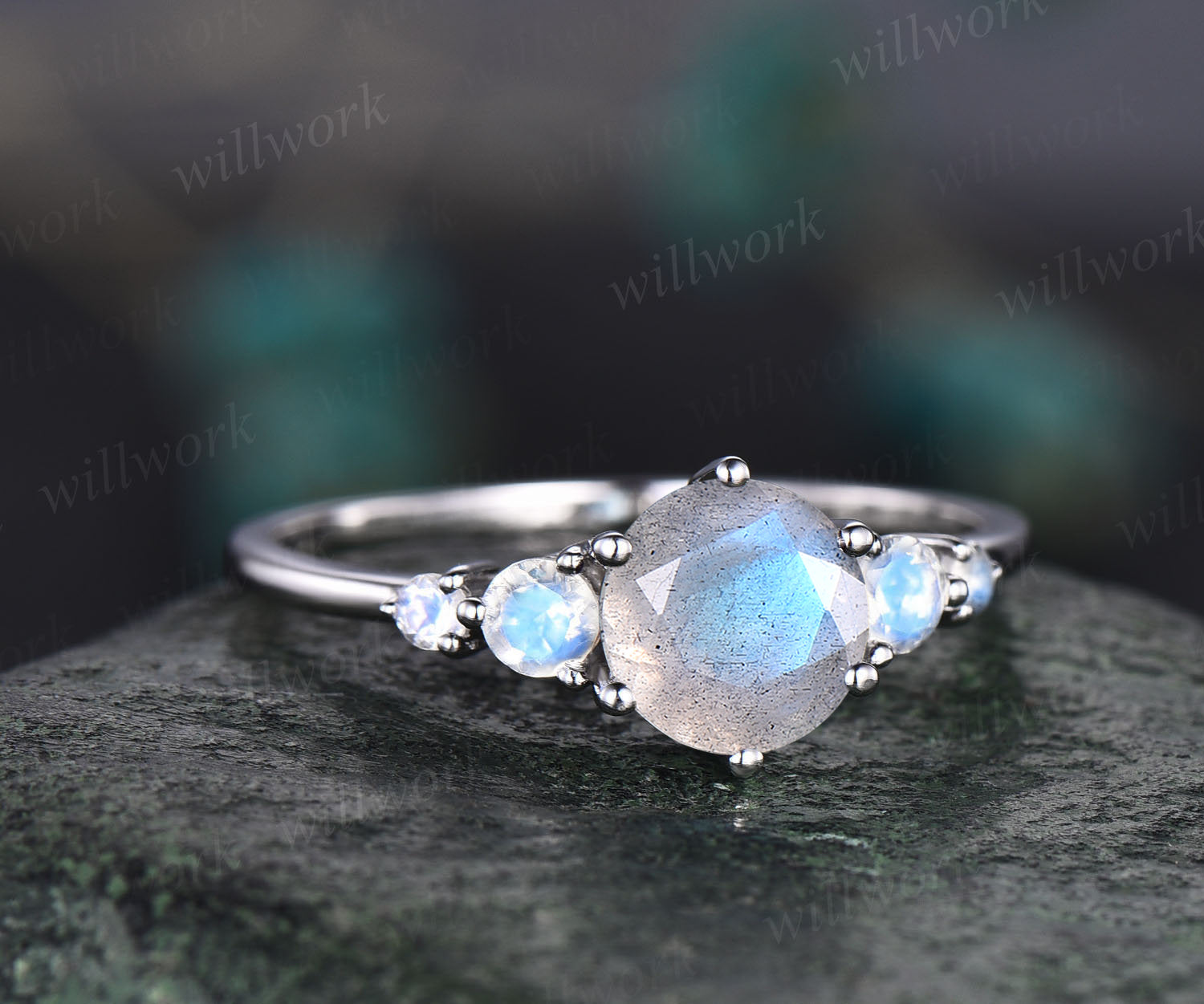 Labradorite and deals moonstone ring